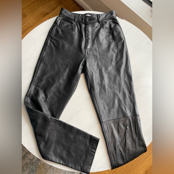 Wilsons Maxima Genuine Black Leather High Waist Pants in Women’s Size 8 Vintage - Picture 6 of 8